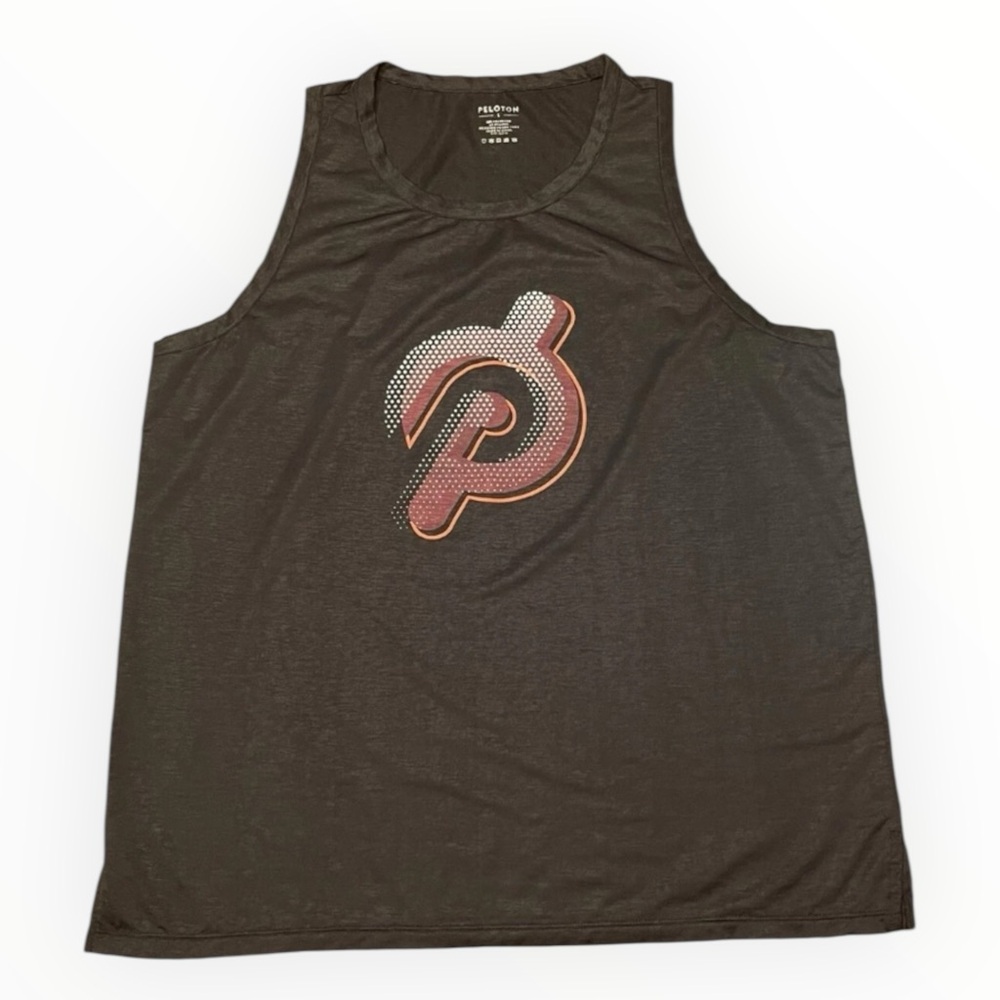 Peloton Womens Large Black Sleeveless Athletic Tank Top Logo Workout Active Bike